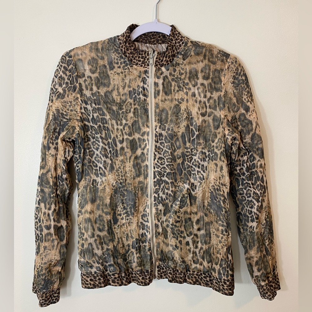 Leopard Print Reversible Zip-Up Jacket Size 1.5 (Approx. M)